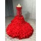 2024 Red Mermaid Prom Dresses Strapless Evening Dress Floor Length Sweetheart Neck Cocktail Party Gowns Custom Size