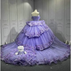 2025 Mumuleo Lilac 4 in 1 Quinceanera Dresses Vestidos Para De 15 Aos De Blanco De Quinceaera De Mariposa De 15 Aos Color Vino