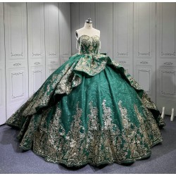 2025 Mumuleo Emerald Green Quinceanera Dresses 2025 Sweet 16 Vestidos De Fiesta Vestidos De 15 Aos XV Para Economic