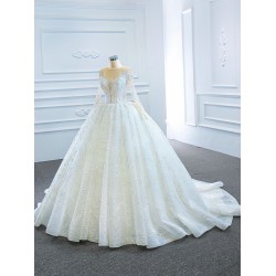 Long Sleeve Wedding Dresses Sweep Train Ball Gown 2024 Formal Bridal Grown Custom Made