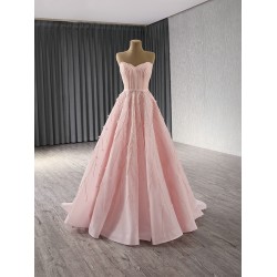 Luxury Dubai Pink Evening Dresses 2024 Sleeveless A Line Prom Arabic Formal Party Gowns