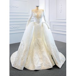 Mermaid Long Sleeve Wedding Dress 2024 Bridal Gown Lace Appliques Vestido de Novia