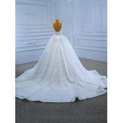 Square Collar Wedding Dress Sleeveless Women Vestidos De Novia Beading Black Girl Women Dress