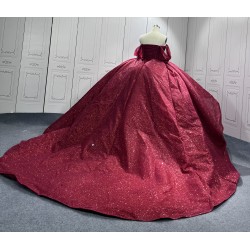 Tiered Burgundy Quinceanera Dresses Strapless Appliques Floor Length Vestidos De Baile Customised