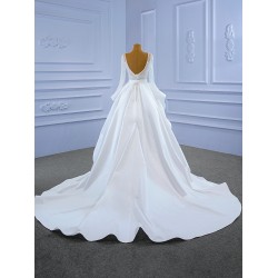Two In One Mermaid White Wedding Dress Long Sleeve Bridal Gown Vestido De Noiva Floor Length 2024