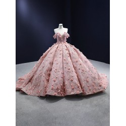 V Neck Pink Quinceanera Dress 2024 Embroidered Off Shoulder Vestidos De Baile Formal Occasion Dresses Party Dress
